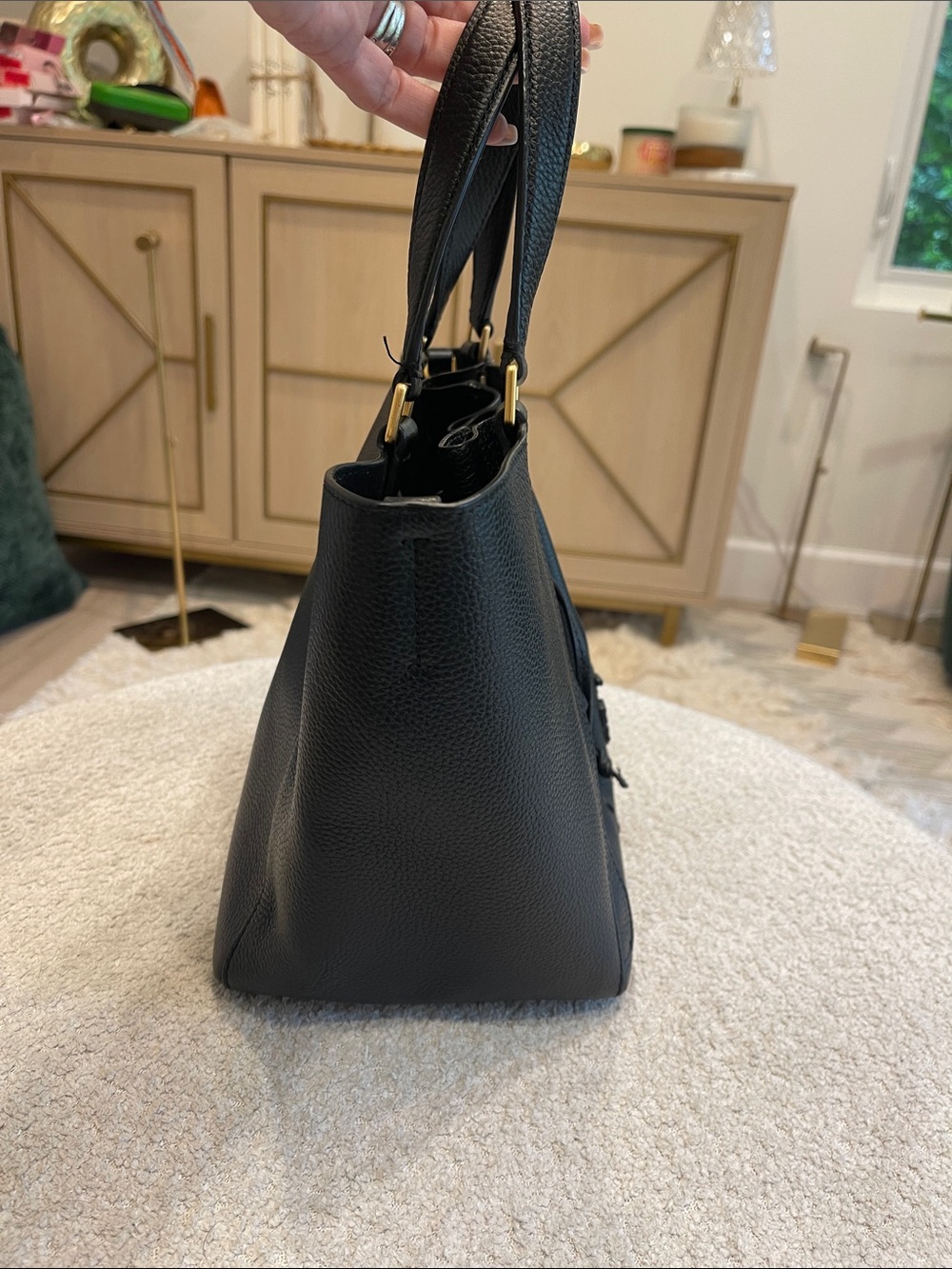 Tory Burch McGraw Dragonfly Black  Leather Handbag - Picture 6 of 8